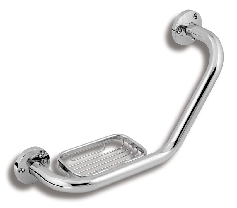 GRAB BAR WITH WIRE SOAP DISH METALIA 1 CHROME NOVASERVIS