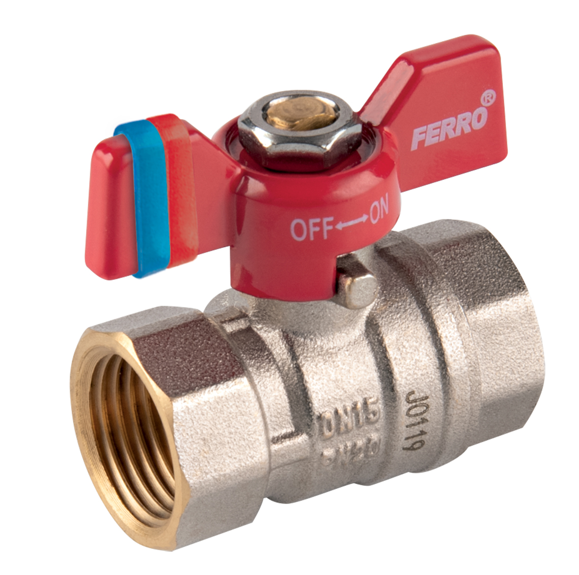 Ball valve, butterfly handle G3/4" (FF) NOVASERVIS