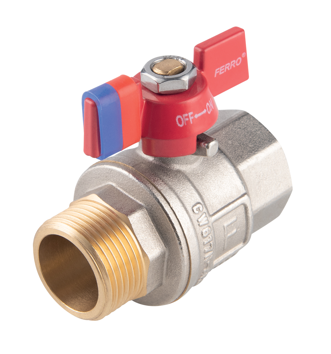 Fullflow ball valve, butterfly handle 5/4" (MF) NOVASERVIS