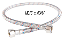 Steel covered connection hose L=20 cm 3/8