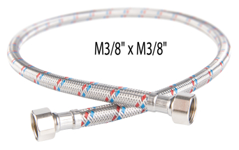 Steel covered connection hose L=20 cm 3/8