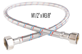Steel covered connection hose L=20 cm 1/2