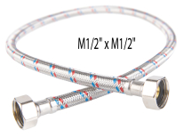 Steel covered connection hose L=20 cm 1/2