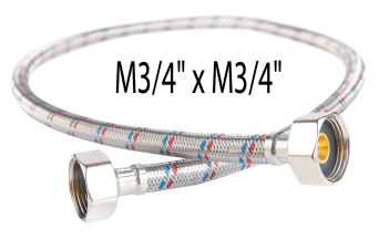 Steel covered connection hose L=30 cm 3/4