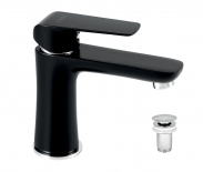 NOBLESS TINA standing washbasin mixer, pop-up waste, black