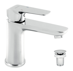 NOBLESS TINA standing washbasin mixer, pop-up waste, chrome