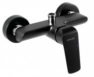TINA Wall-mounted shower mixer with upper outlet, black