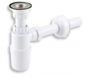 Drain set for washbasin, DN40, stainless steel strainer