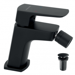 Bidet mixer with pop-up waste