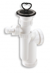 Drain set for sink and washing machine, DN50,steel strainer