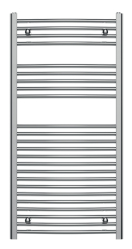 Bathroom radiator 600x1200, rounded type, chrome