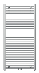 Bathroom radiator 600x1200, straight type, chrome,V-50mm