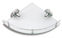 METALIA 1 corner glass shelf with railling, chrome