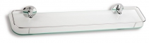 METALIA 1 glass shelf with rail, 600 mm length, chrome
