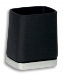 METALIA 4 toothbrush and toothpaste holder, black/chrome