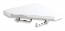 EMOTION corner shower shelf with two hooks, white