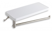 EMOTION shelf with adjustable towel rail and hook, white