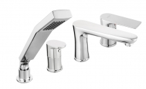 ALGEO SQUARE 4-hole standing bath mixer, chrome