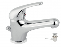 TITANIA IRIS standing washbasin mixer, pop-up waste, chrome