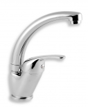TITANIA IRIS standing washbasin mixer, asymmetric, swivel spout, chrome