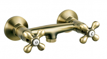 ANTICA wall-mounted shower mixer, bronze