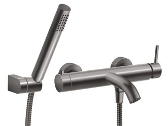 Shower set with wall-mounted bath mixer