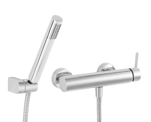 Shower mixer with shower set