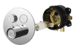 Thermostatic button concealed mixer in box, round plate #1