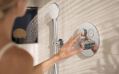 Thermostatic button concealed mixer in box, round plate #2