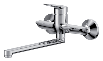 Wall-mounted washbasin/bath mixer, swivel spout 250 mm, without shower set