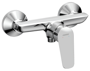 Wall-mounted shower mixer, without shower set 