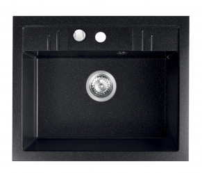 MEZZO II single bowl granite sink 48/58 cm, graphite shine