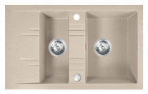 MEZZO II double bowl granite sink 48/79 cm, sand