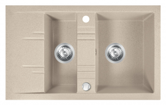 MEZZO II double bowl granite sink 48/79 cm, sand