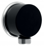 Wall-mounted shower outlet, chrome - black