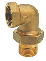 BRASS SCREWED FITTING 90 WITH FLAT GASKET FOR HEATING ENGINE