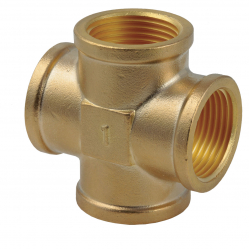 4-WAY BRASS FITTING FFFF 1/2