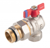 Ball valve, angle, male-female with union, 1