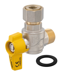 Gas ball valve angled, Type G61, FM