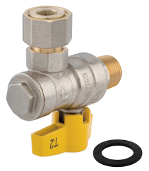 Gas ball valve angled,y-strainer, G61, FM