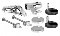 Mounting set with soft close, easy click hinges