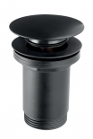 ROTONDO click-clack drain valve, with overflow, black
