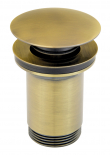 ROTONDO click-clack drain valve, with overflow, old bronze