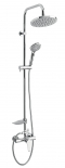Shower set with rainfall and mixer, chrome